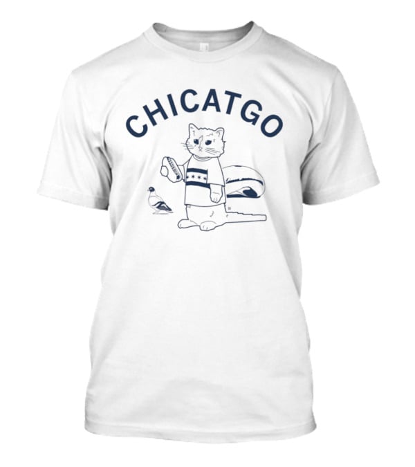 CHICATGO Windy Kitties With Pizza And Bird T-Shirt