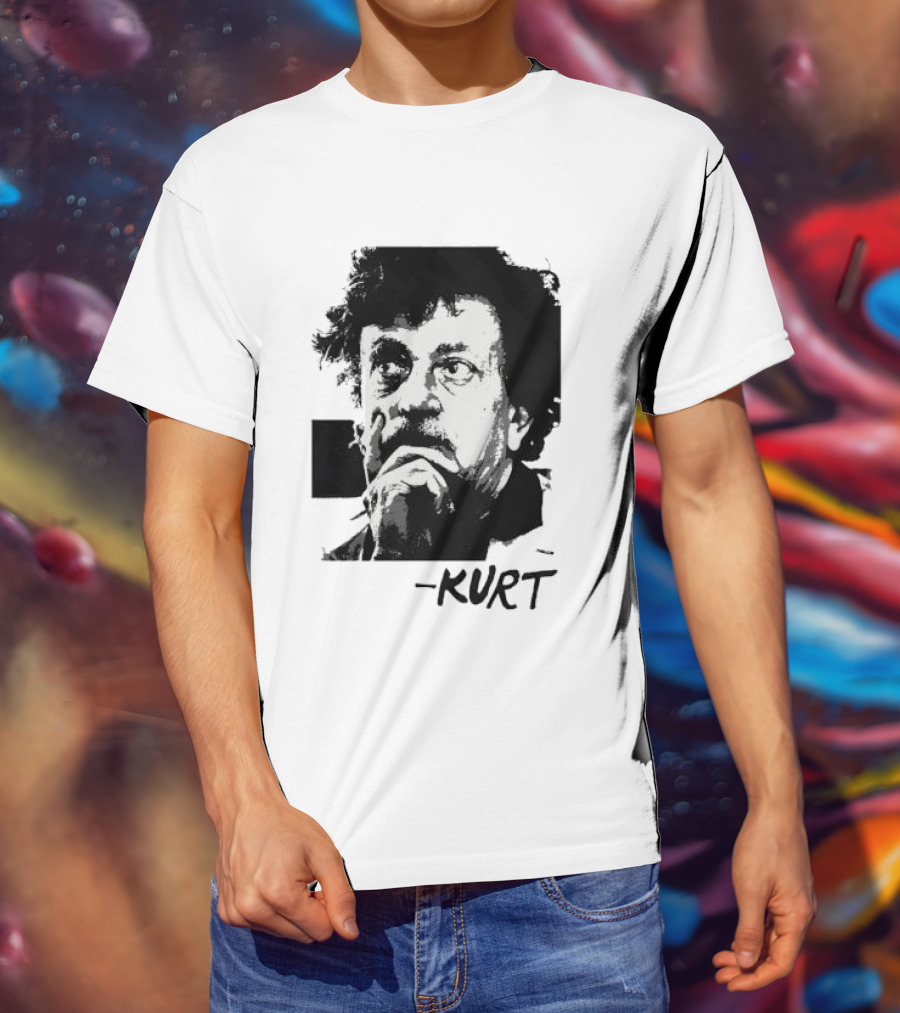 Kurt Vonnegut Vintage Portrait Signature T-Shirt