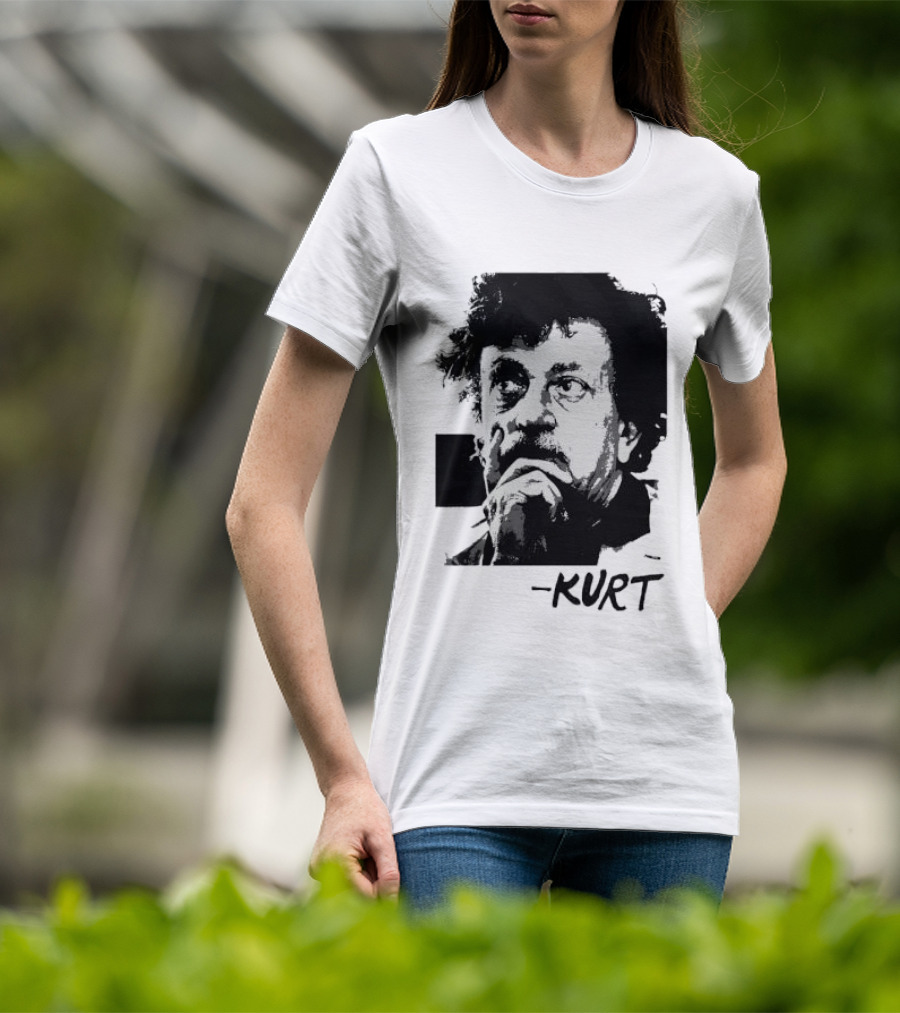 Kurt Vonnegut Vintage Portrait Signature T-Shirt