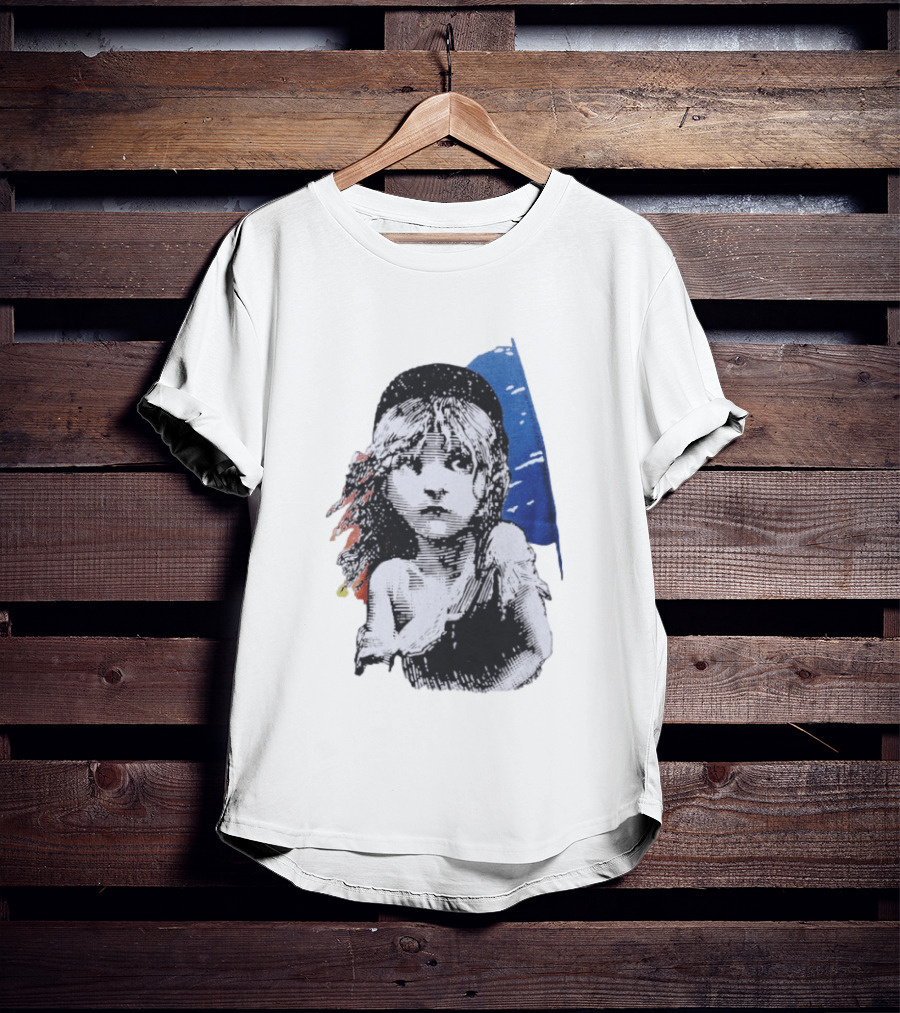 Les Miserables Cosette Vintage Illustration Blue Red T-Shirt