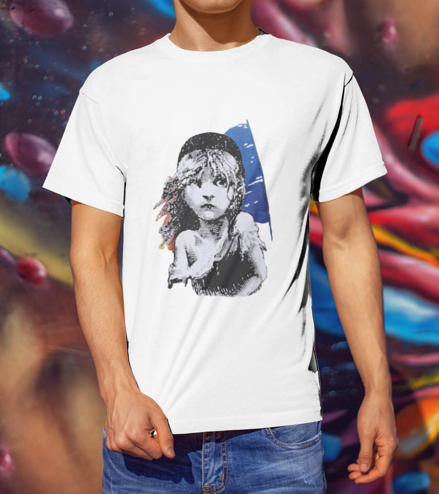 Les Miserables Cosette Vintage Illustration Blue Red T-Shirt