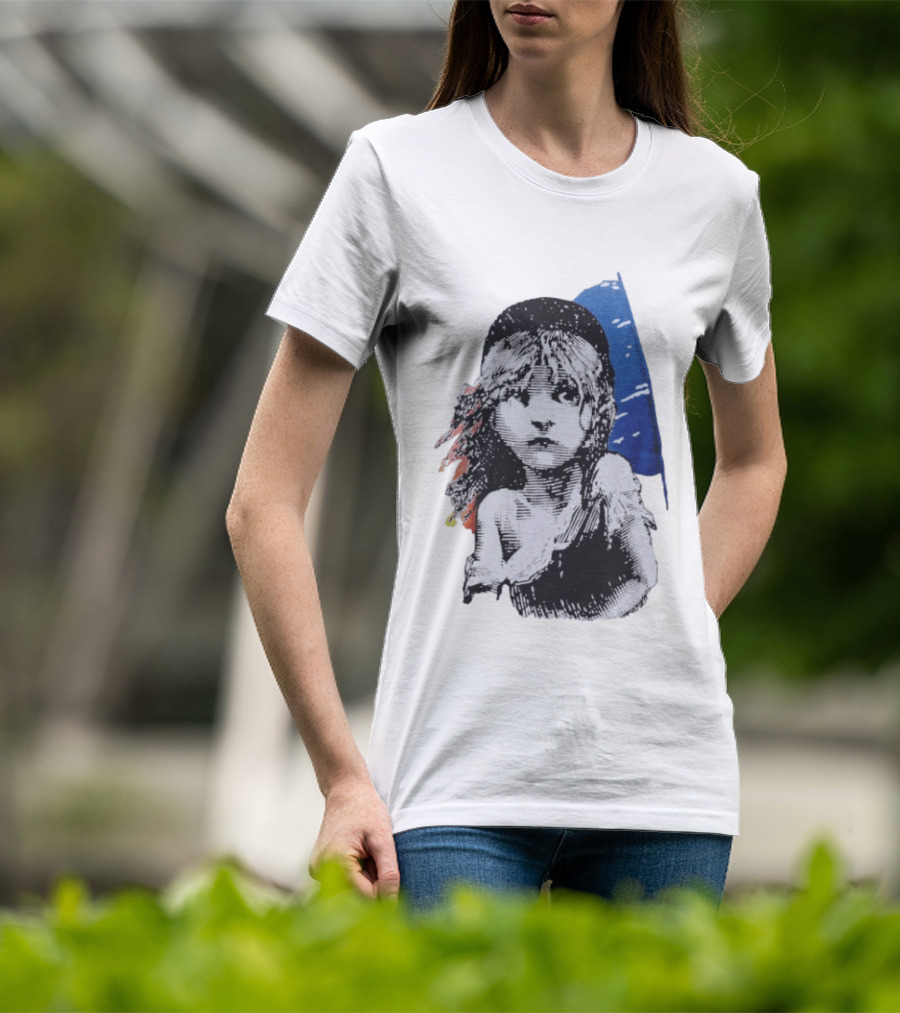 Les Miserables Cosette Vintage Illustration Blue Red T-Shirt