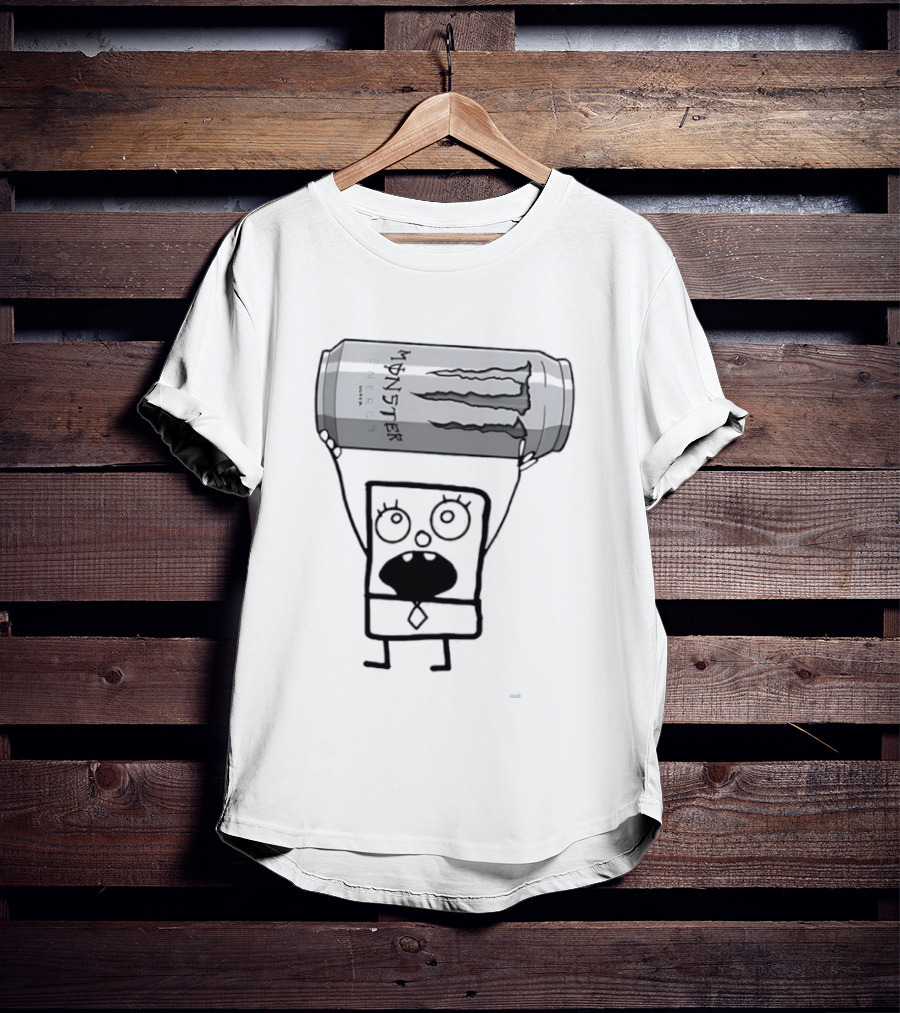 Doodlebob Holding Monster Energy Ultra Can Meme T-Shirt