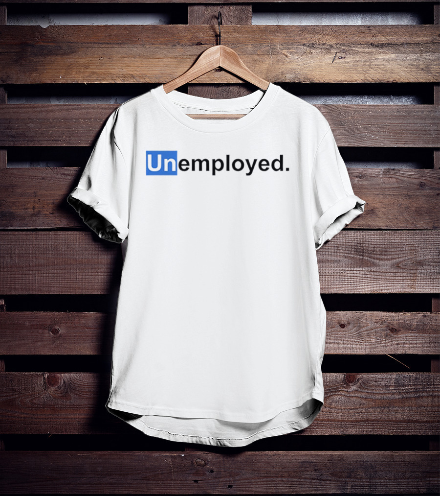 Unemployed UN Blue Box Wordplay T-Shirt