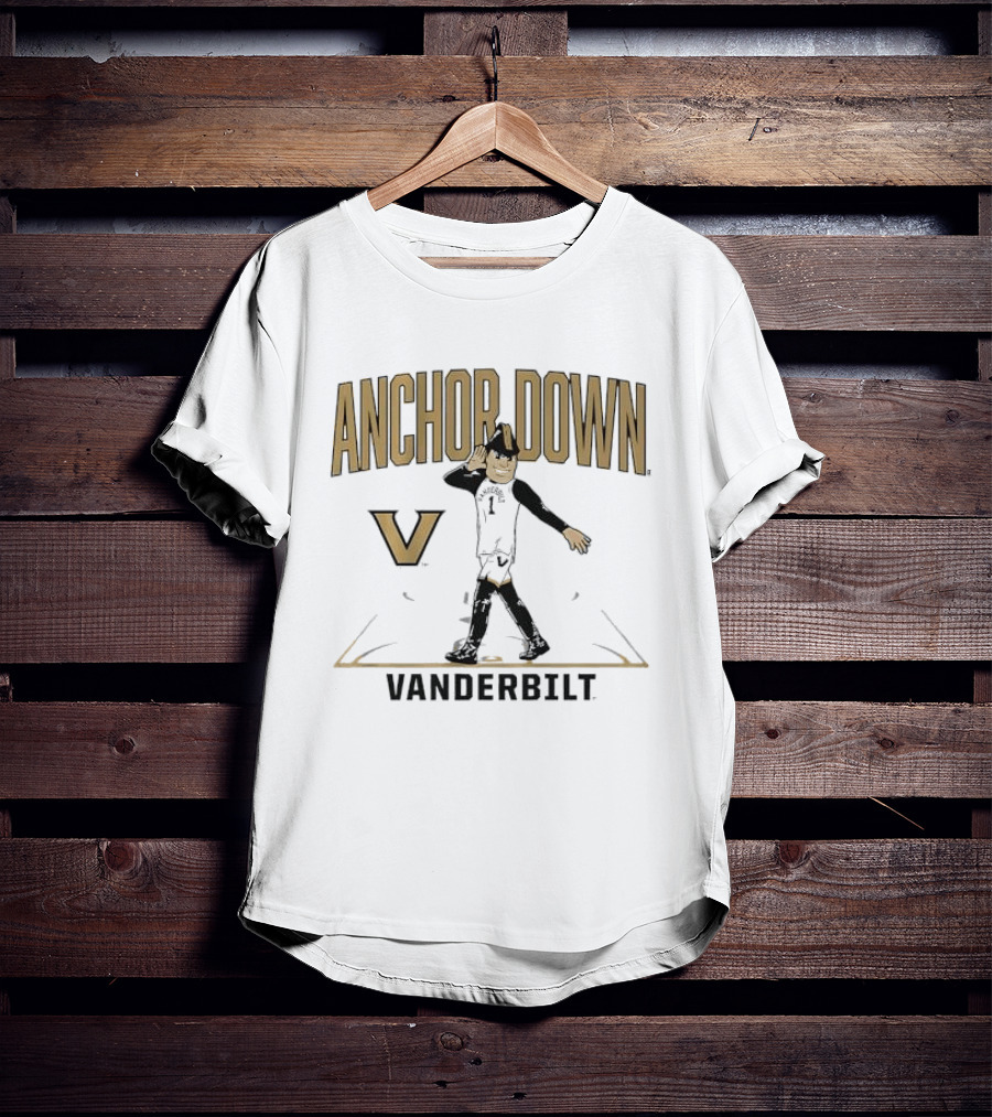 Vanderbilt Anchor Down Basketball Court Mascot V T-Shirt