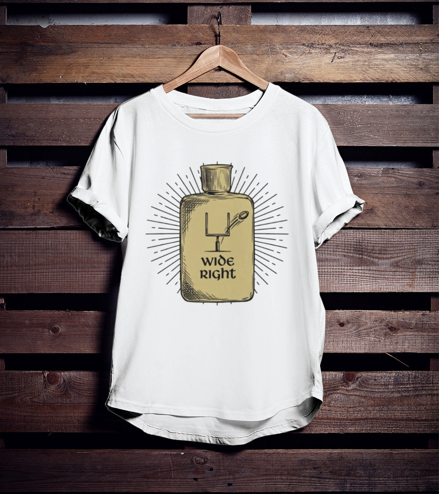 Wide Right Field Goal Miss Illustrated On Holy Water Bottle T-Shirt