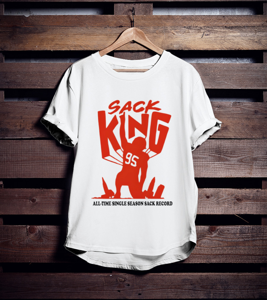 Myles Garrett 95 Sack King All Time Single Season Sack Record Cleveland Browns T-Shirt