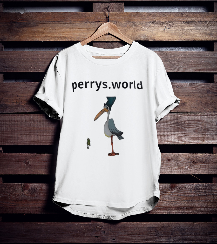 Perrys World Cartoon Bird And Frog T-Shirt