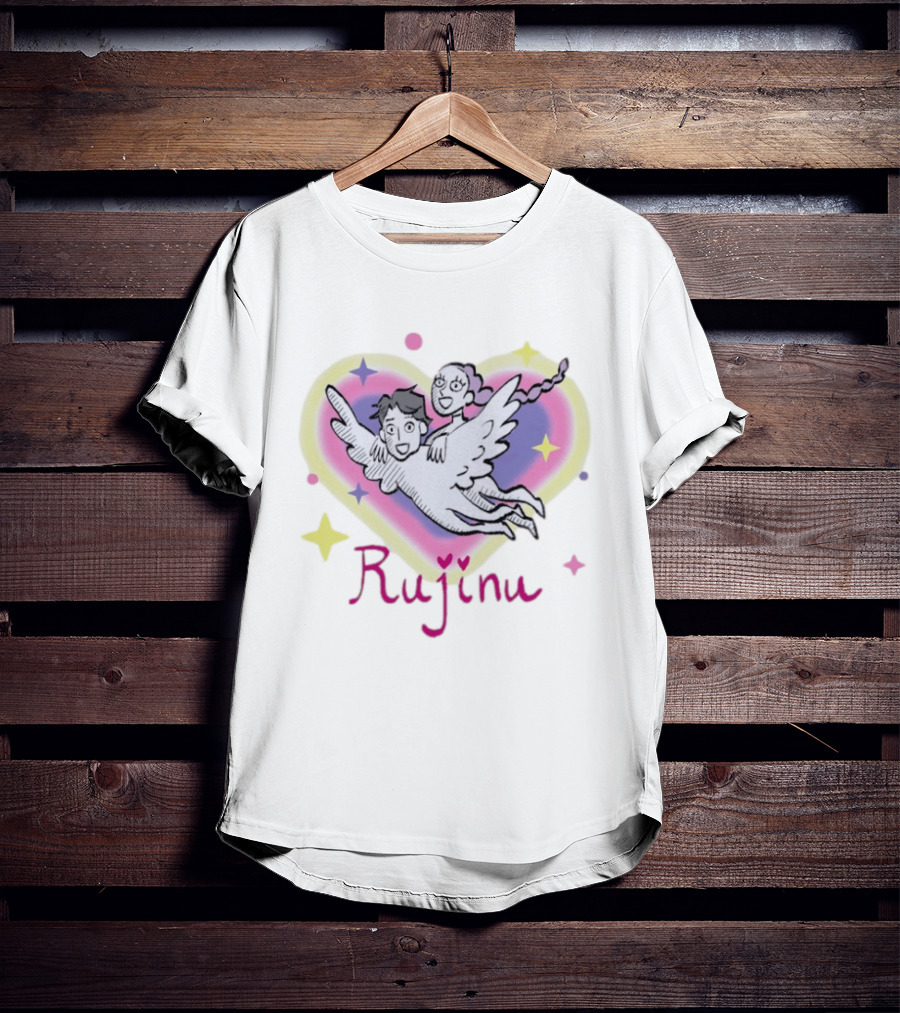 Rujinu KPop Angelic Duo With Heart And Stars T-Shirt
