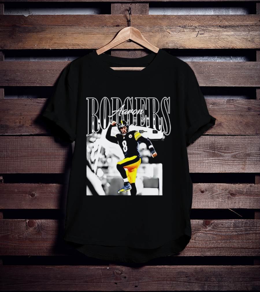 Rodgers 8 Steelers Black And Yellow Football Player T-Shirt