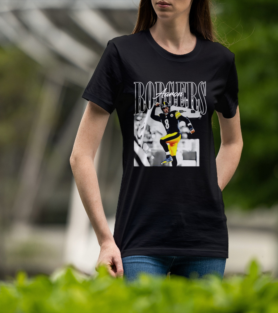Rodgers 8 Steelers Black And Yellow Football Player T-Shirt