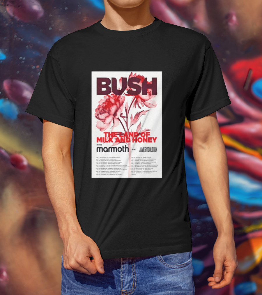BUSH The Land Of Milk And Honey Tour 2026 Featuring Mammoth And James And The Cold Gun T-Shirt