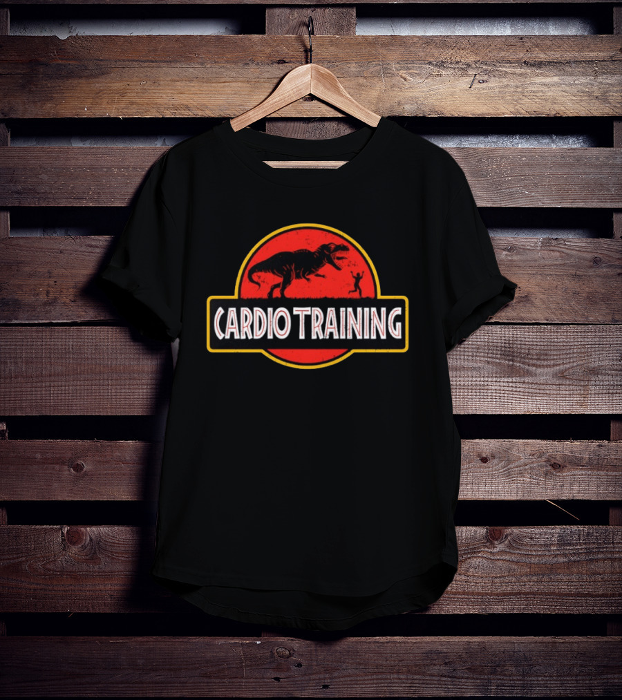 Cardio Training Dinosaur Exercise Jurassic Park Rex Running T-Shirt