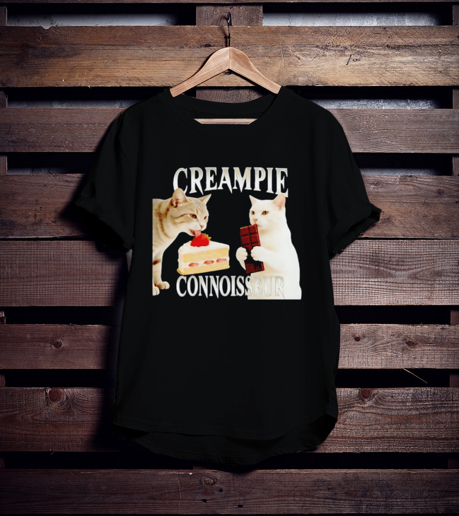 Cats Creampie Connoisseur Strawberry Cake Chocolate Bar T-Shirt