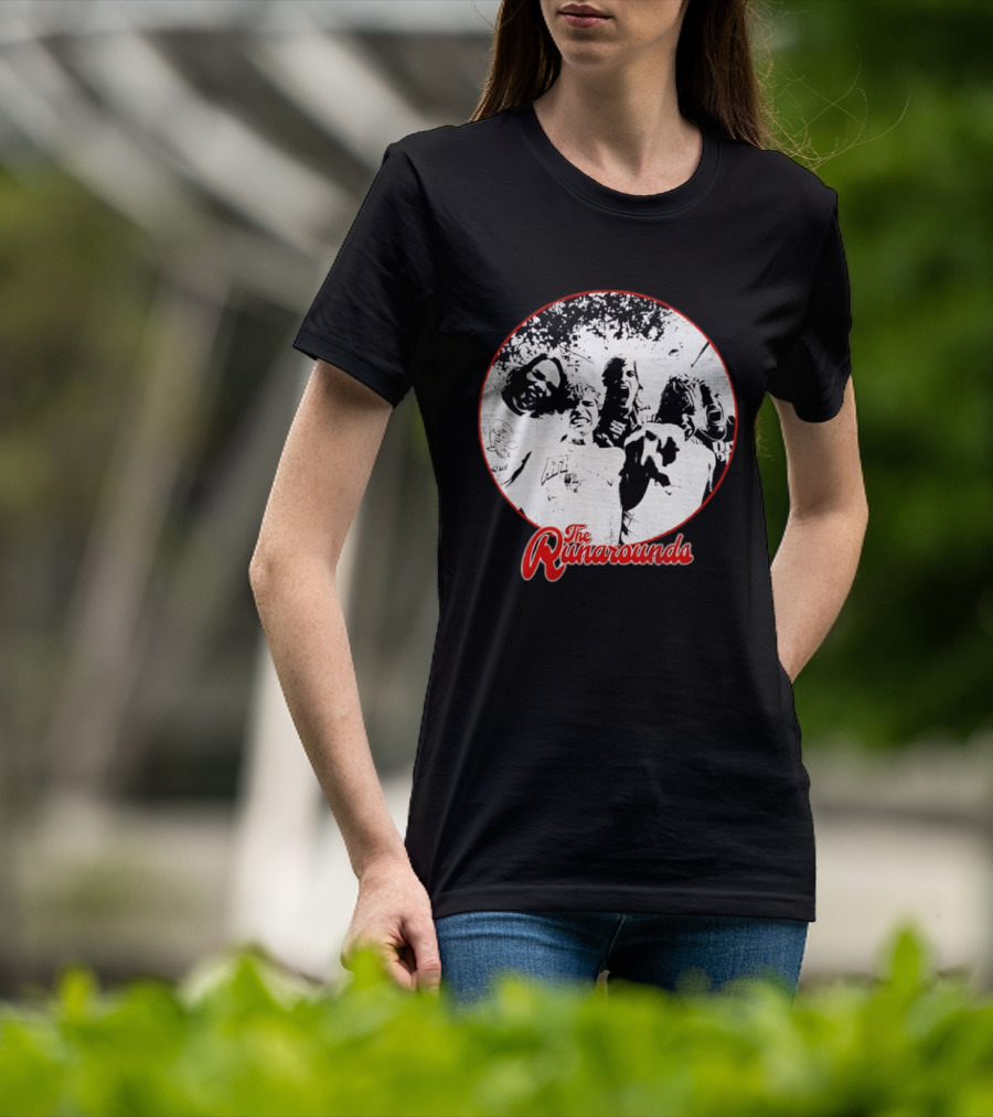The Runarounds Band Black And White Circle Group Photo T-Shirt