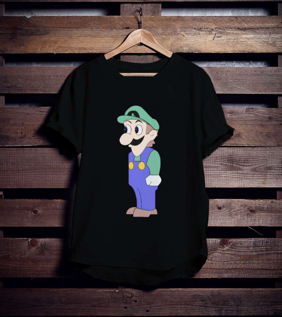 Look At Front Of For Boobs Luigi Funny Meme T-Shirt
