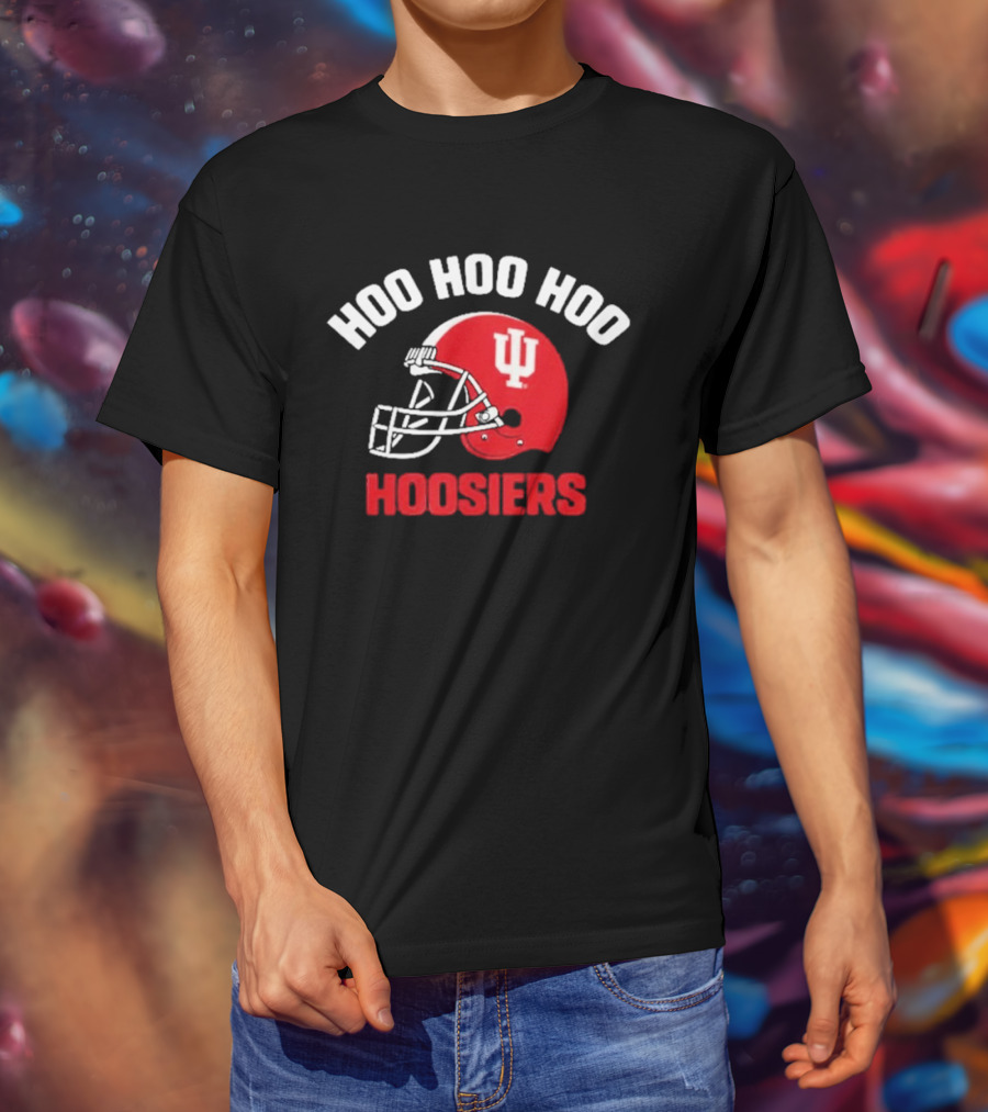 Indiana Hoosiers Hoo Hoo Hoo Red Football Helmet T-Shirt