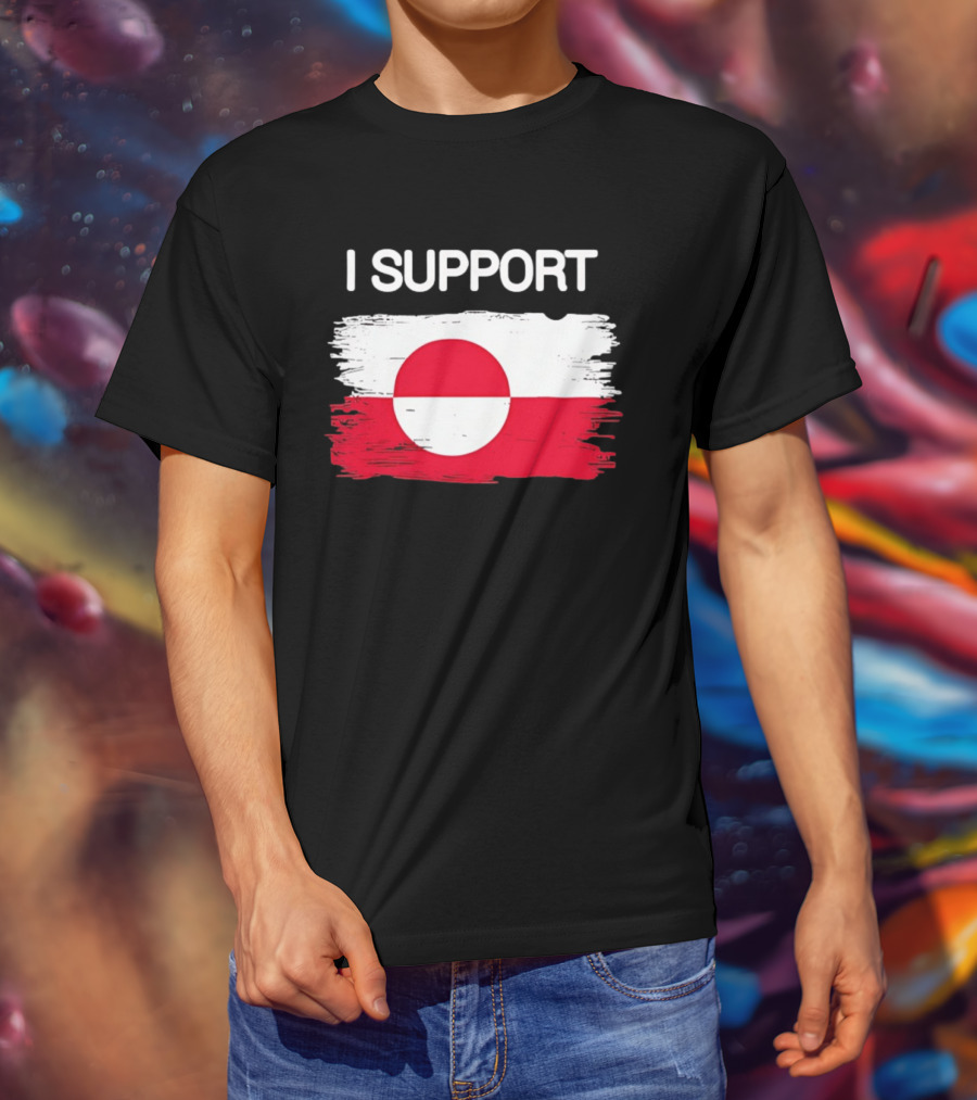 I Support Greenland Flag Design Make Amireca Go Away T-Shirt