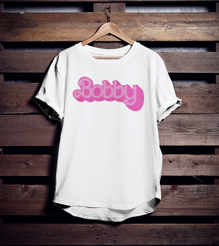 Bobby Pink Text Style Bob Weir Barbie Font T-Shirt
