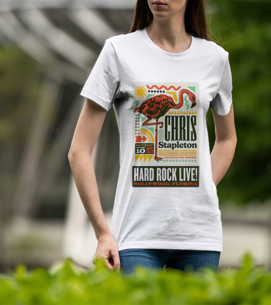 Chris Stapleton Featuring The Honchos Hard Rock Live Hollywood Florida January 10 2026 T-Shirt
