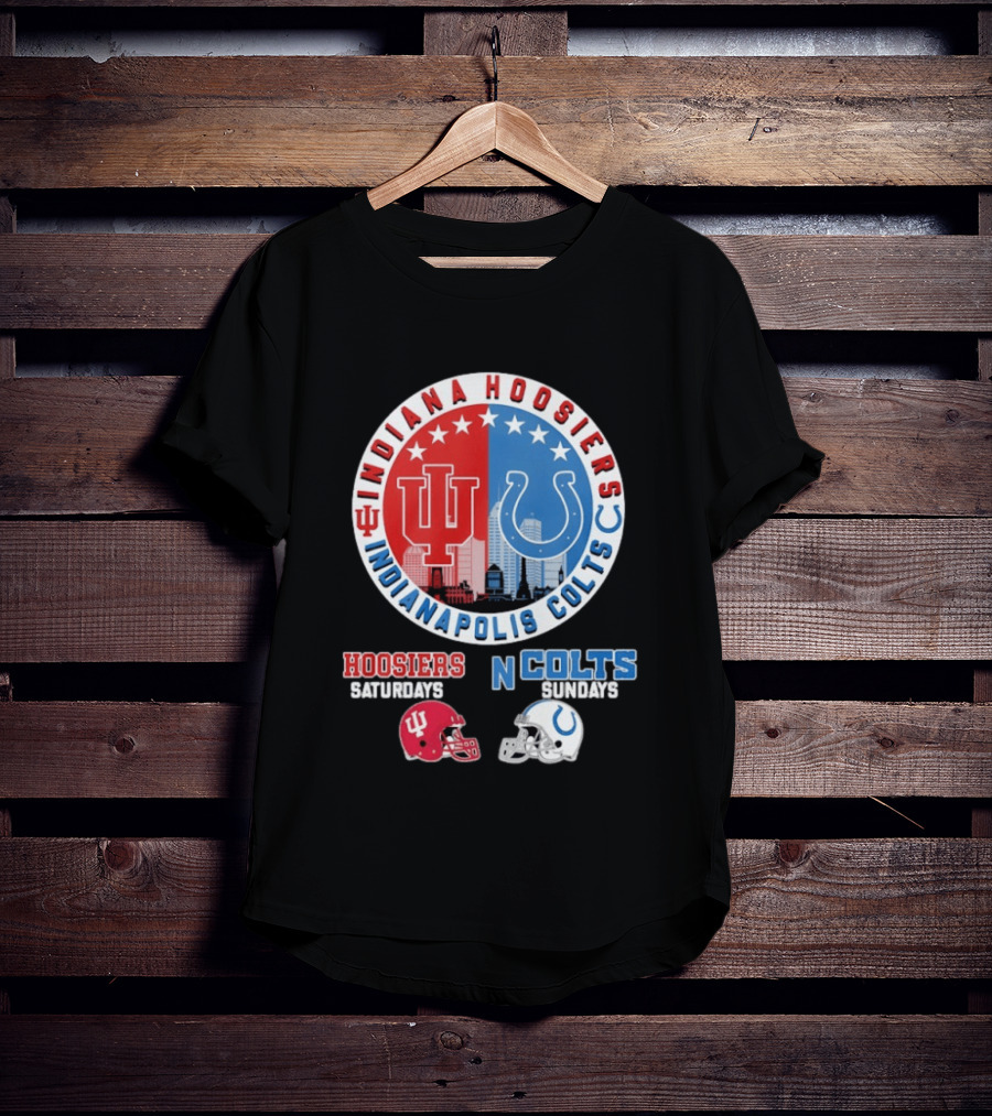 Indiana Hoosiers Saturdays Indianapolis Colts Sundays Mashup T-Shirt