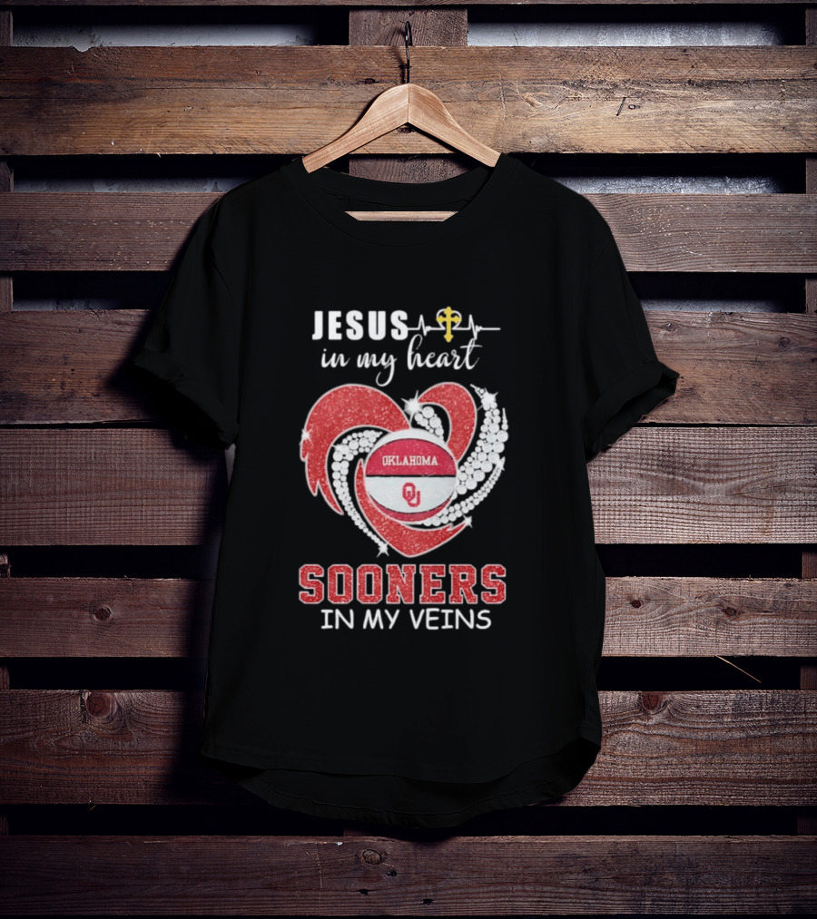 Jesus In My Heart Sooners In My Veins Oklahoma T-Shirt