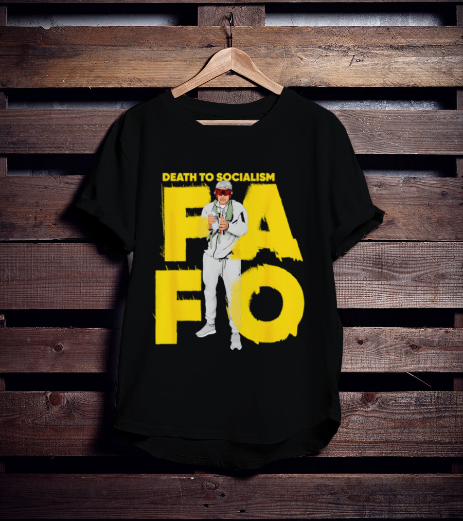 FAFO Death To Socialism Meme Sunglasses And Microphone T-Shirt