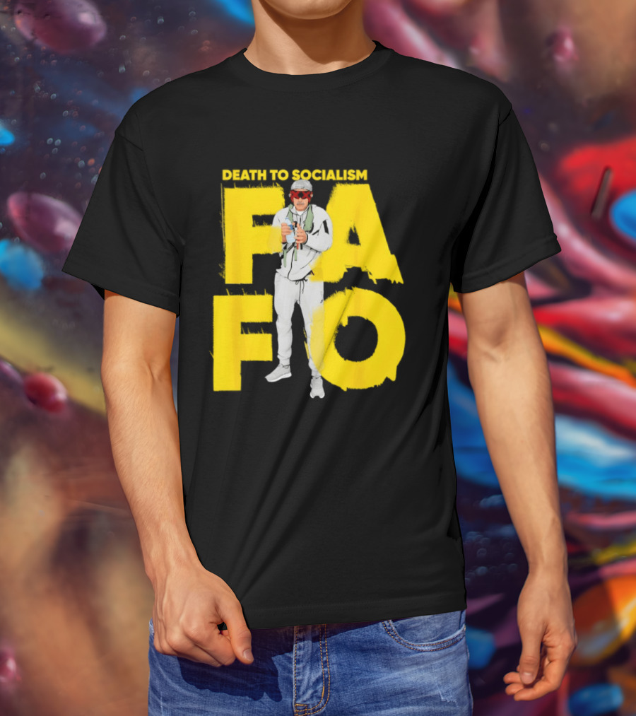 FAFO Death To Socialism Meme Sunglasses And Microphone T-Shirt