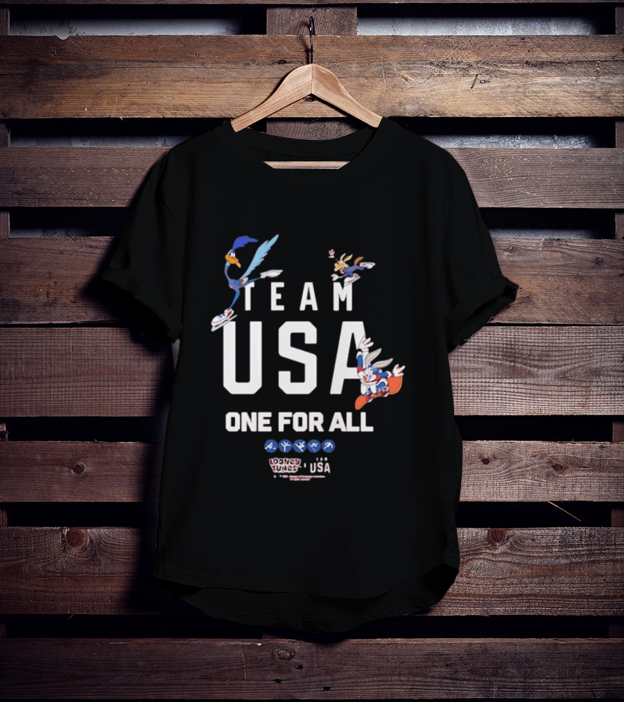 Team USA One For All Looney Tunes Bugs Bunny Road Runner Collab T-Shirt