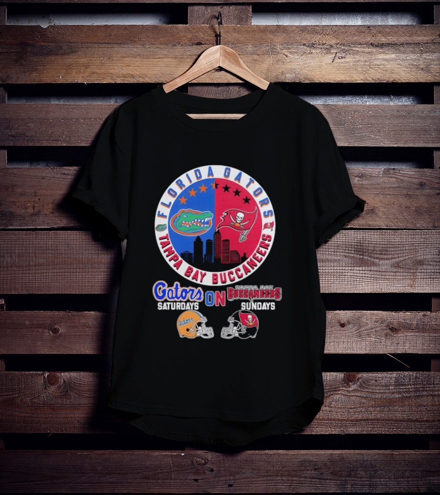 Florida Gators Tampa Bay Buccaneers Saturdays Sundays Helmet Mashup T-Shirt