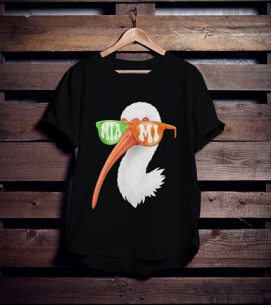 Miami White Ibis Sunglasses MIA MI T-Shirt