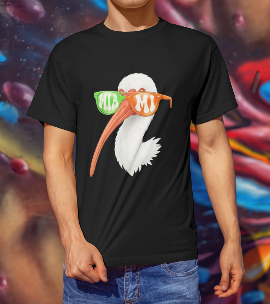 Miami White Ibis Sunglasses MIA MI T-Shirt