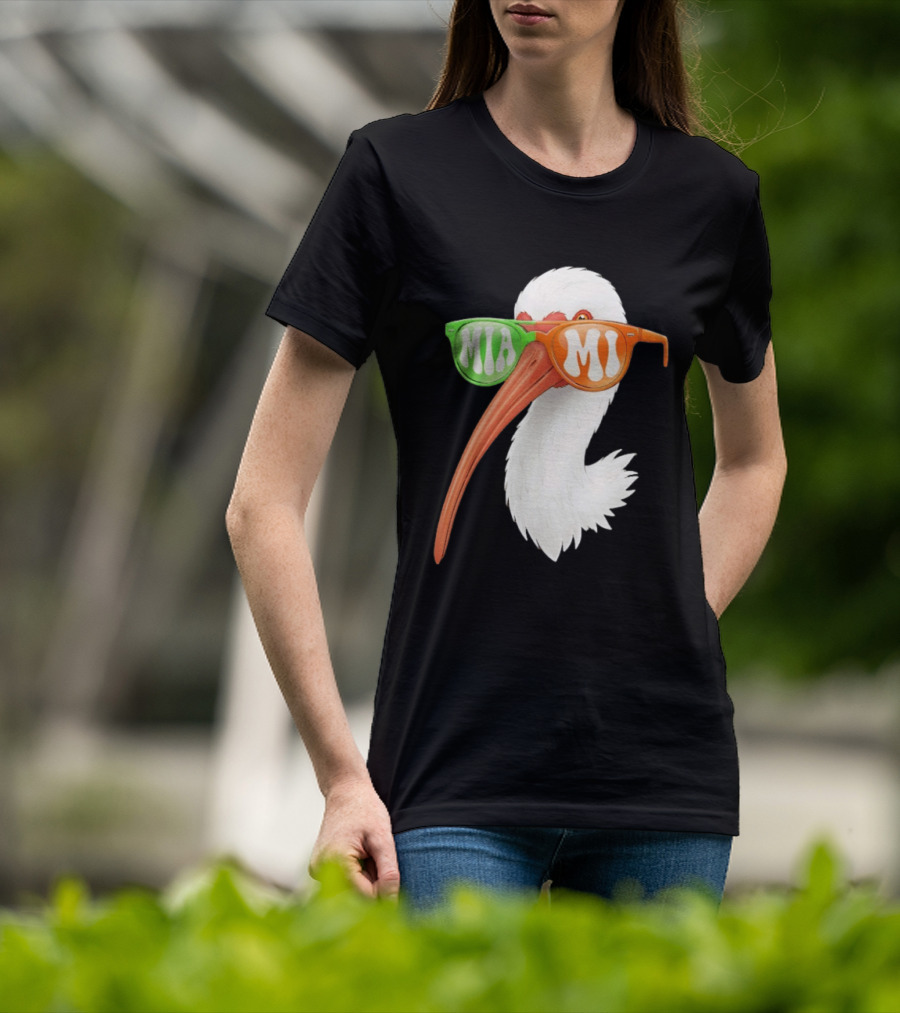Miami White Ibis Sunglasses MIA MI T-Shirt