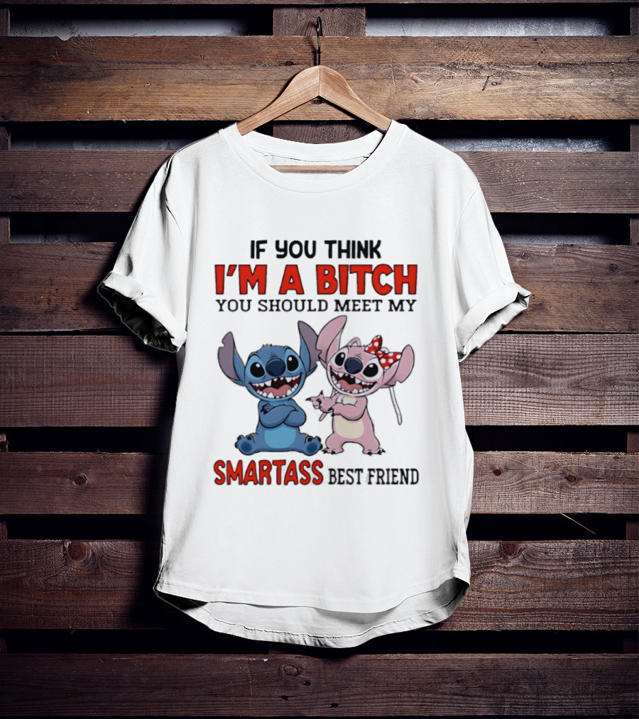I'm A Bitch You Should Meet My Smartass Best Friend Stitch Angel T-Shirt