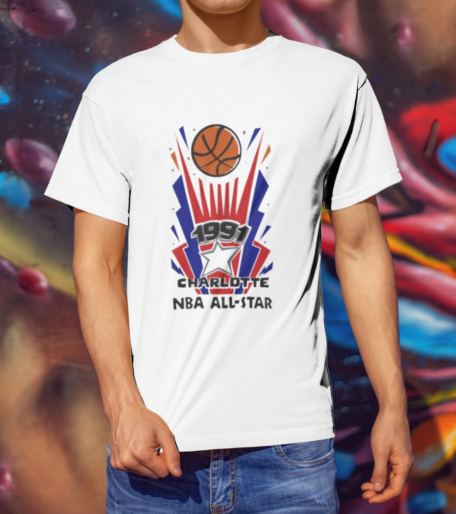 1991 Charlotte NBA All Star Basketball Event T-Shirt