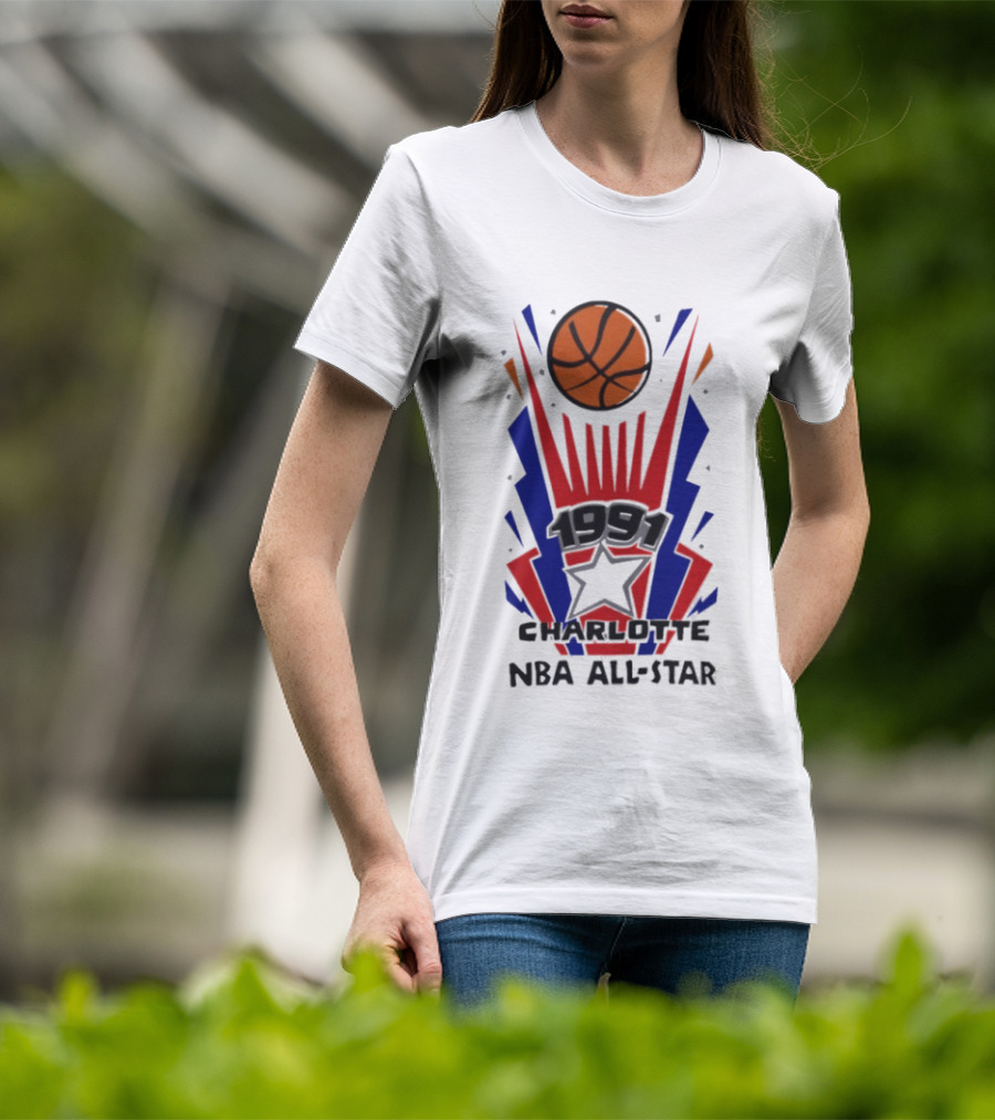 1991 Charlotte NBA All Star Basketball Event T-Shirt