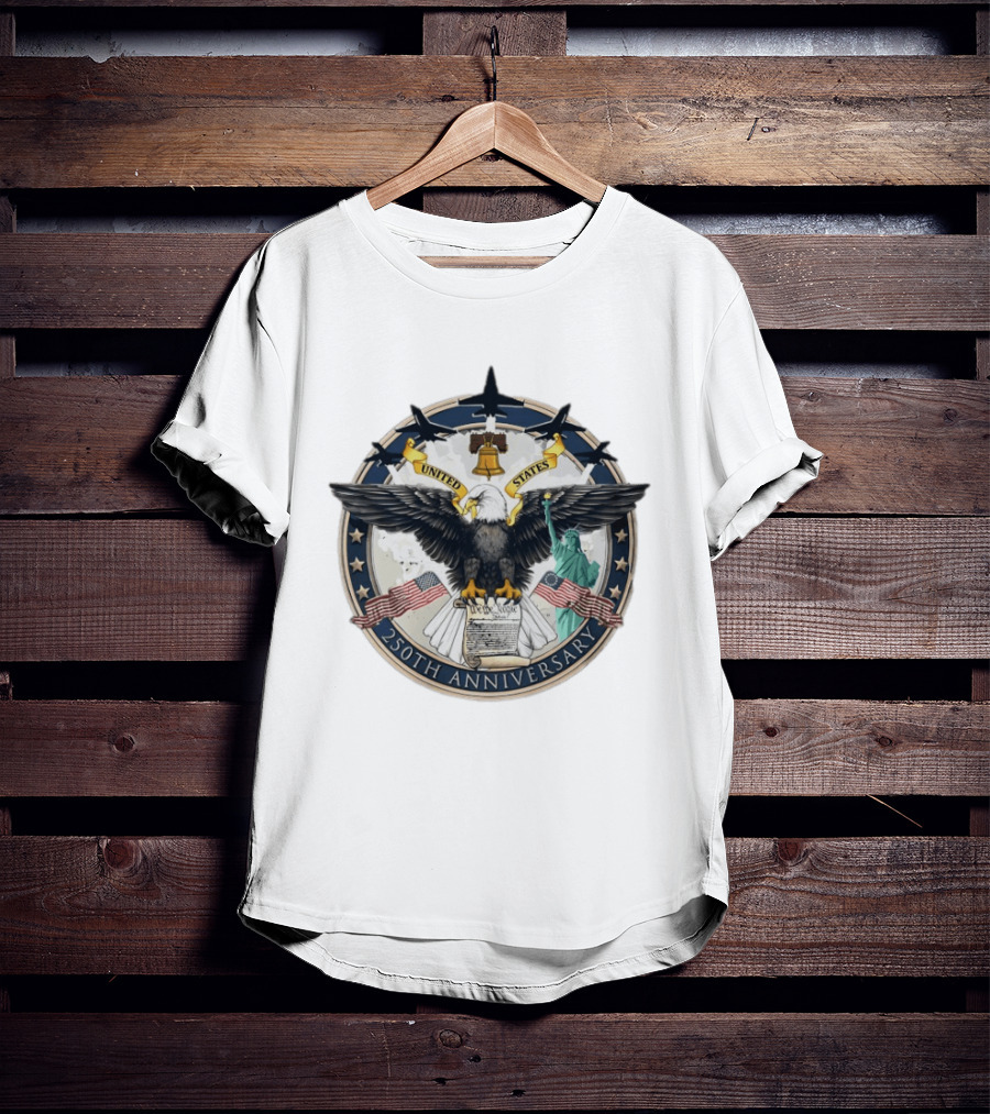 America 250th Anniversary United States Seal Eagle Statue Of Liberty Liberty Bell Flag T-Shirt