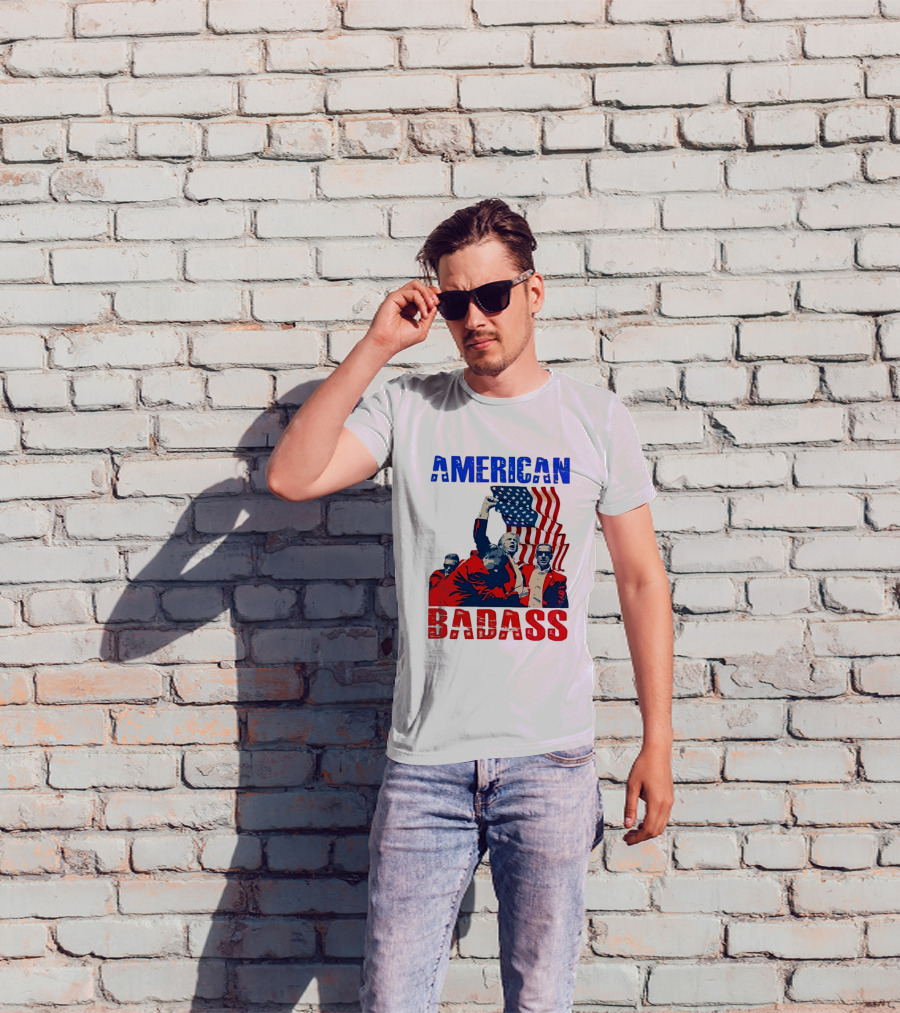 American Badass Donald Trump U.S. President Patriotic Flag T-Shirt