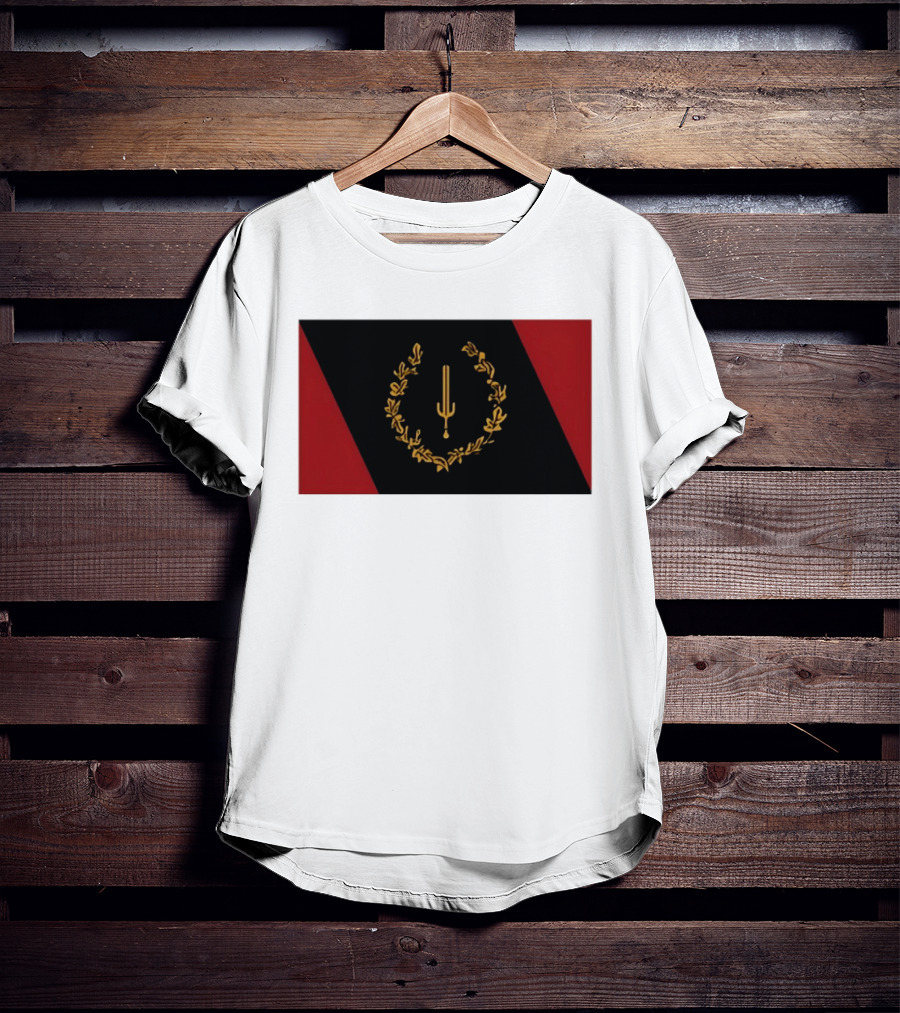 Black American Heritage Flag Laurel Wreath And Torch T-Shirt