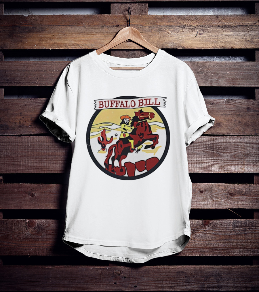 Buffalo Bill Cowboy Riding Red Horse Western Adventure T-Shirt