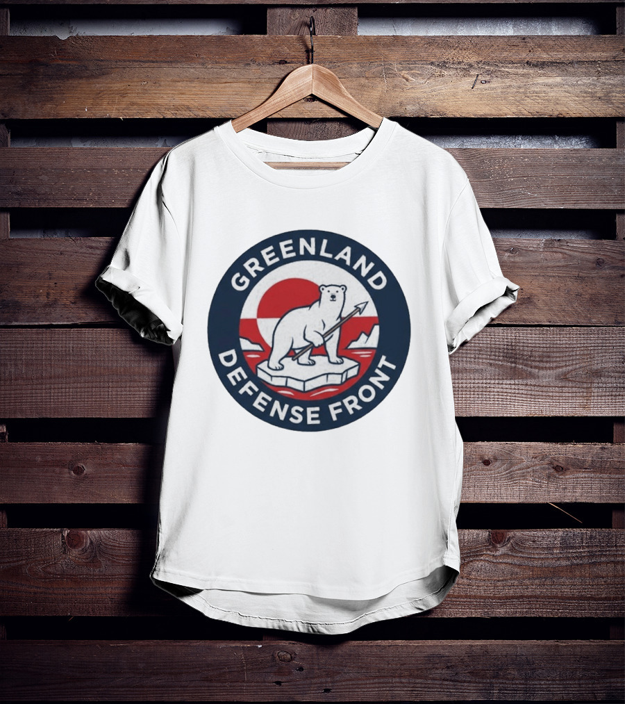 Greenland Defense Front Polar Bear And Spear Arctic T-Shirt