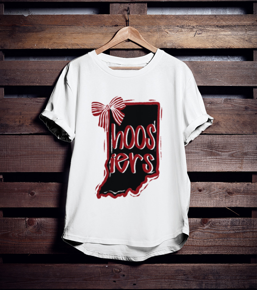 Hoosiers Indiana State Outline Bow Game Day T-Shirt