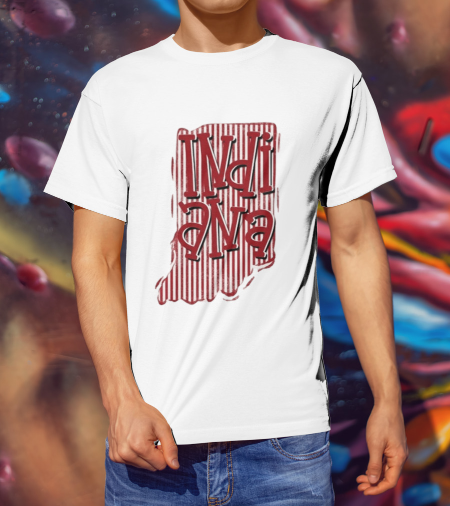Indiana Stripe Hoosiers Football Indiana T-Shirt