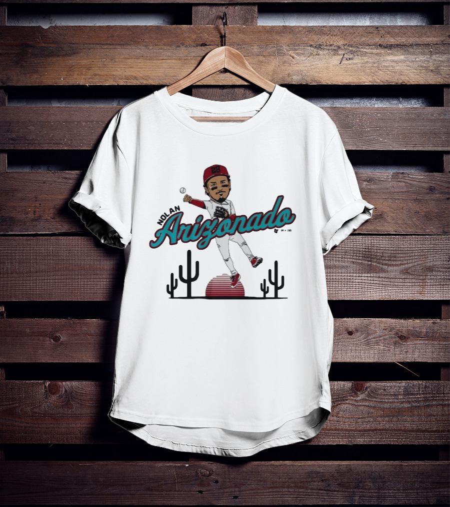 Nolan Arenado Arizonado Cactus Baseball Player Caricature T-Shirt