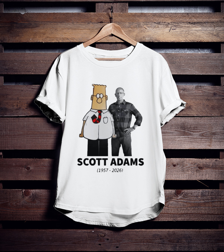 Scott Adams 1957 2026 Cartoon T-Shirt