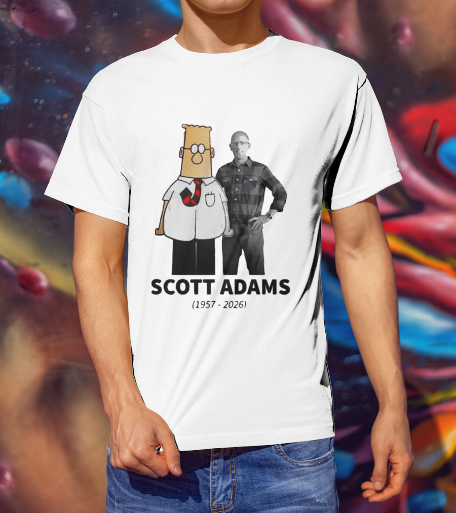 Scott Adams 1957 2026 Cartoon T-Shirt