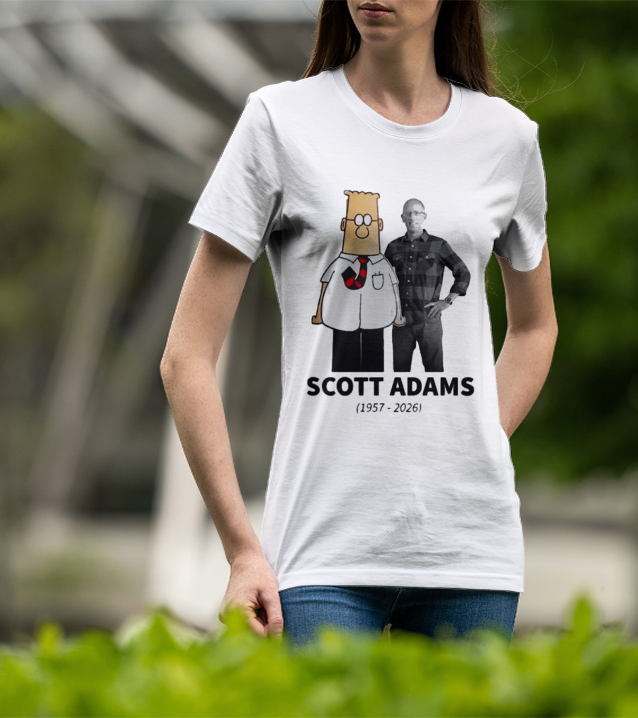 Scott Adams 1957 2026 Cartoon T-Shirt