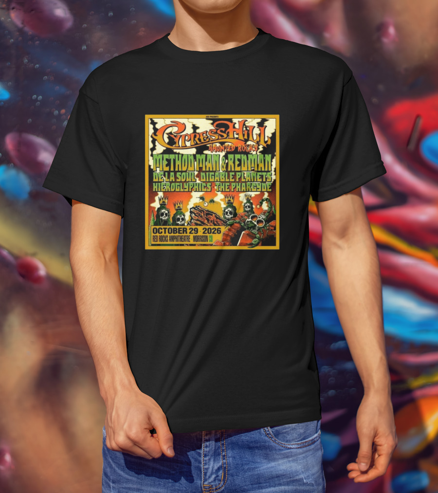 Cypress Hill Haunted Rocks 2026 At Red Rocks Amphitheatre In Morrison Colorado T-Shirt
