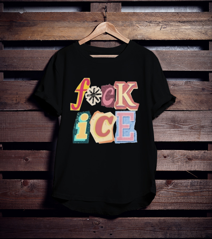 F*ck Ice Magazine Text Collage T-Shirt