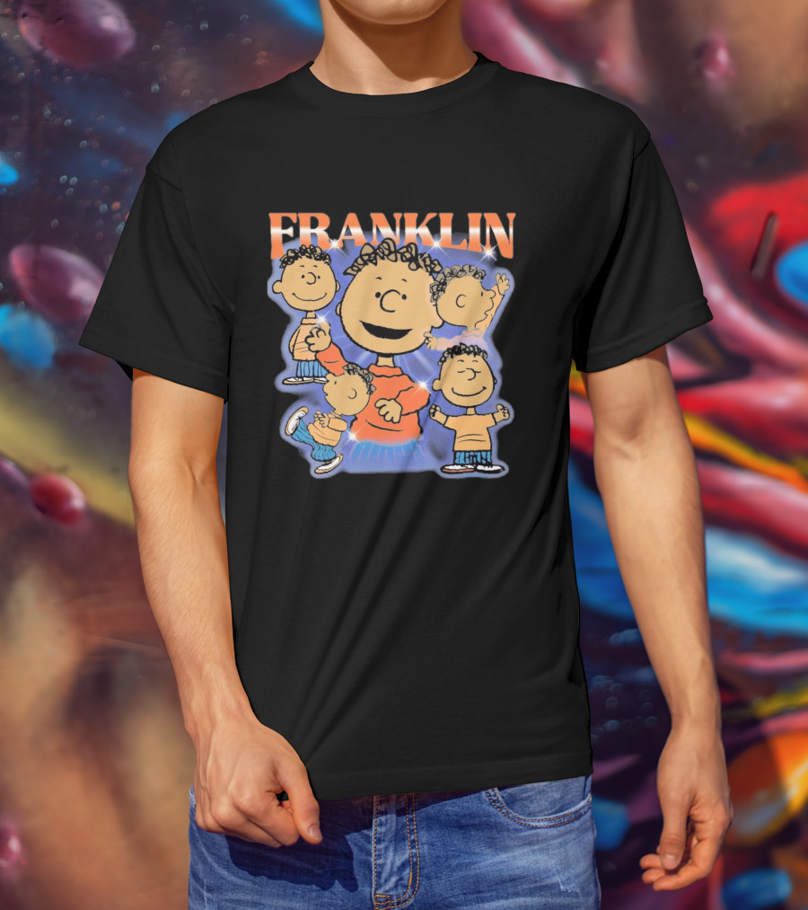 Peanuts Franklin Cartoon Character Classic Nostalgic Illustrations T-Shirt